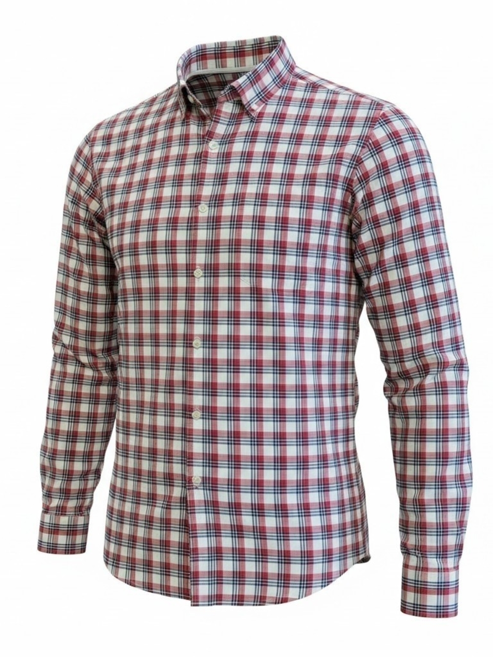 Old Navy Men's XXL Classic Fit Red White Blue Plaid Long Sleeve Button-Down Shir